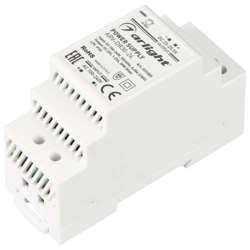 Блок питания на DIN-рейку Arlight 24В ARV-DR30-24 1.25A, 30W IP20 фото Блок питания на DIN-рейку Arlight 24В ARV-DR30-24 1.25A, 30W IP20 картинка
